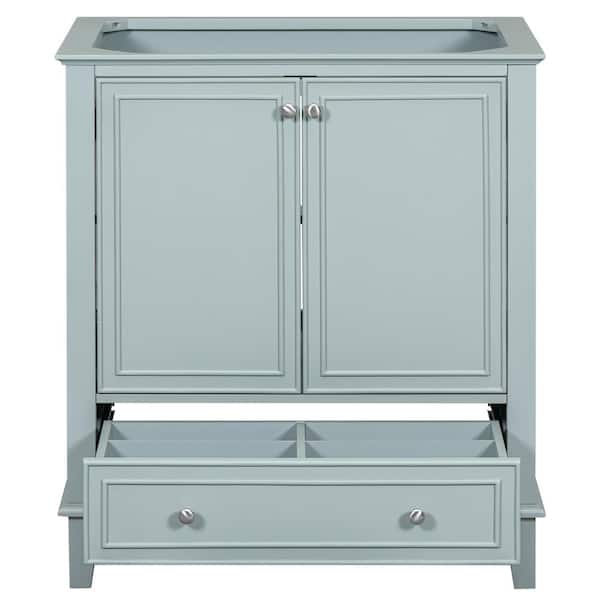 Zeus & Ruta 30 in. W x 17.8 in. D x 33.82 in. H Bath Vanity Cabinet without Top with Doors and Drawer in Green