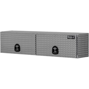 16 in. x 13 in. x 88 in. Diamond Tread Aluminum Top Mount Truck Tool Box with Flip-Up Doors