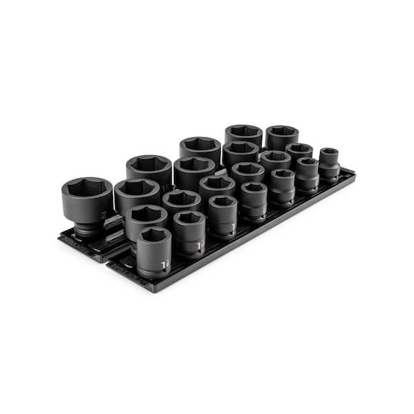 3/4 in. Drive 6-Point Impact Socket Set with Rails and Trays, 21-Piece (3/4-2 in. )