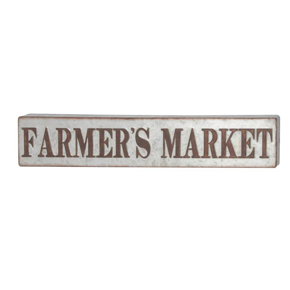 Gray Iron Rustic Farmhouse Rectangular Wall Sign