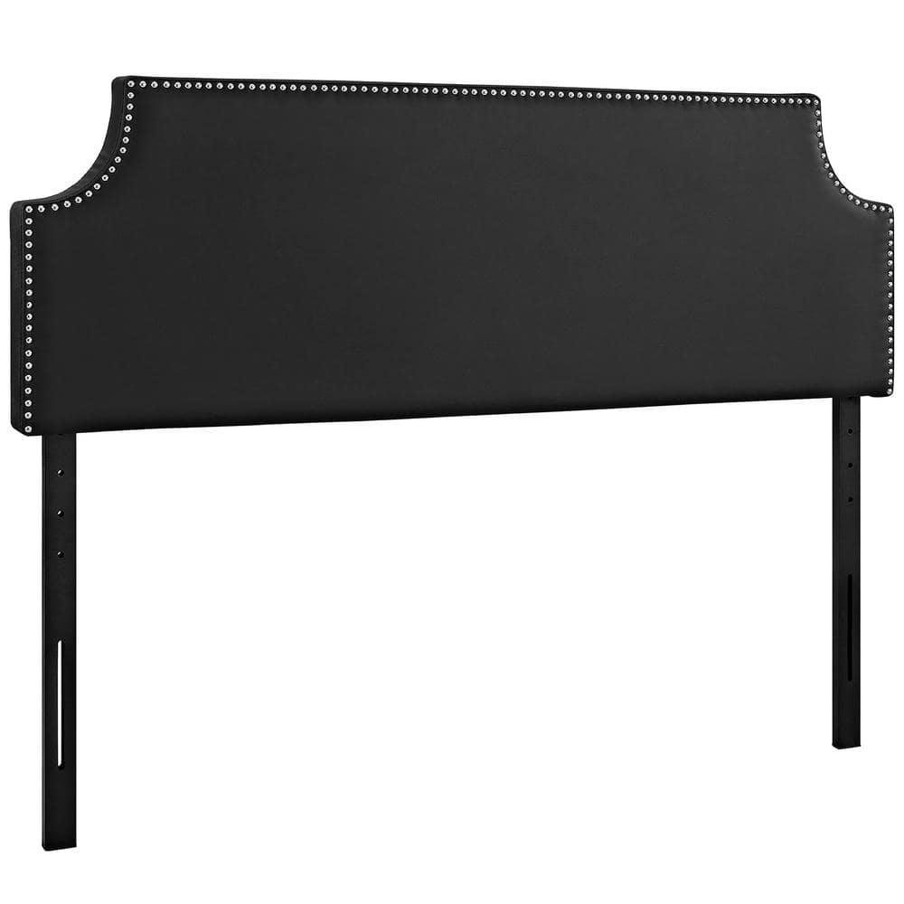 MODWAY Laura Black Queen Upholstered Vinyl Headboard MOD-5393-BLK - The ...
