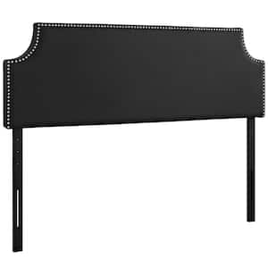 Laura Black Queen Upholstered Vinyl Headboard