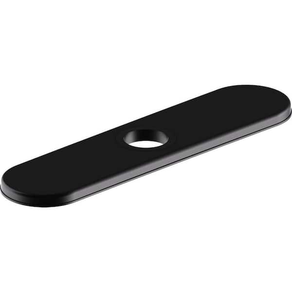 10 in. x 3 in. 3-Hole Zinc Deck Plate/Escutcheon Matte Black Covering