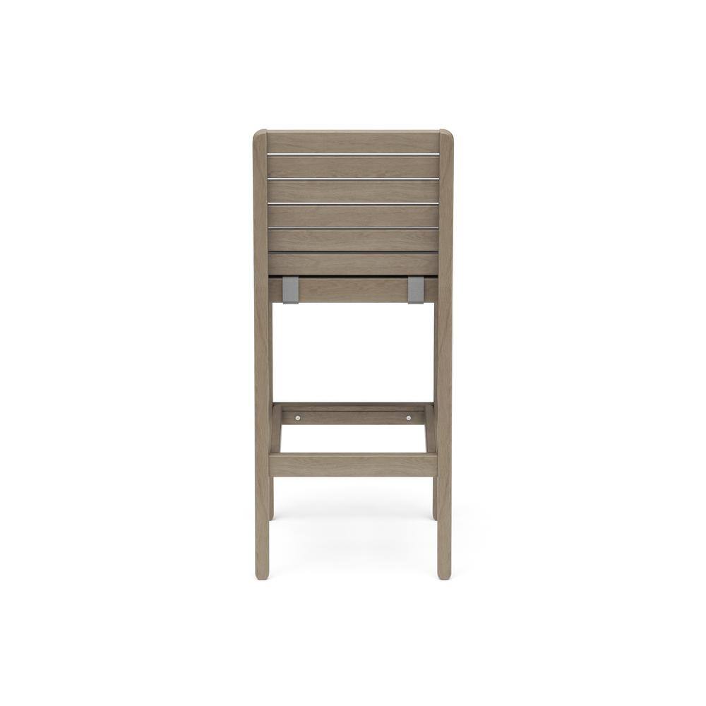 Sustain Gray Acacia Wood Outdoor Bar Stool with Cushion