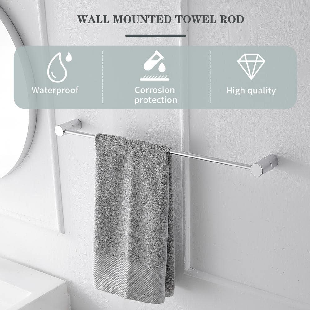 Stainless Steel 4-Piece Bathroom Hardware Set in Silver