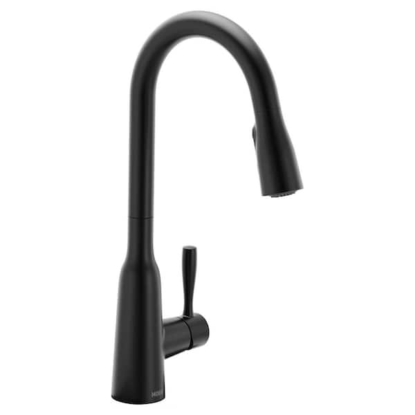 Orevisi Single-Handle Pull-Down Sprayer Kitchen Faucet with Reflex and Power Boost in Matte Black