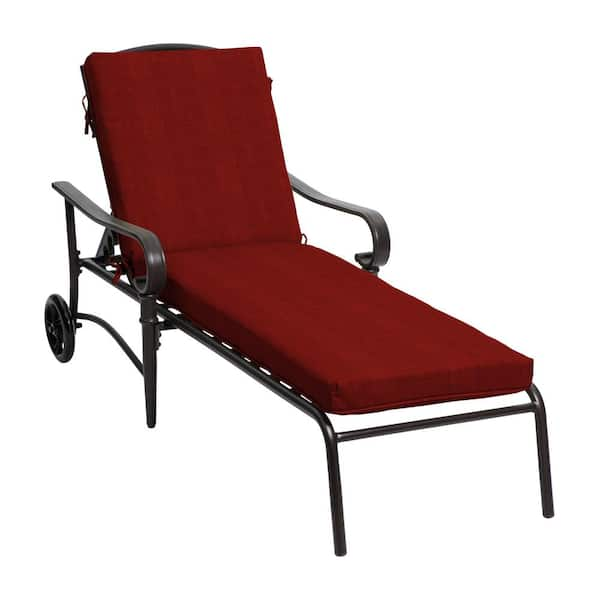 Hampton Bay Cushionguard Chili Outdoor Chaise Lounge Cushion Aj02228b 9d2 The Home Depot