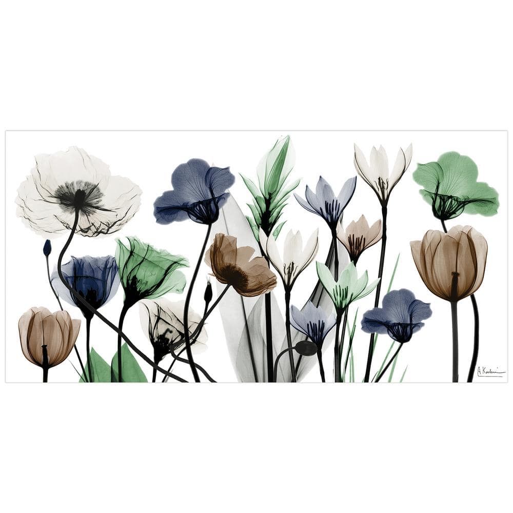 Floral Landscape Tempered Glass Wall Art for Nursery, 24" x 48"