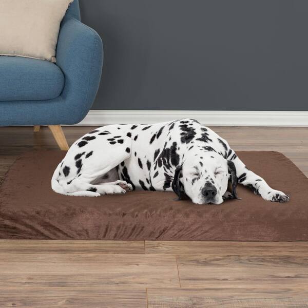 Dog Bed - Charcoal Infused Foam Pet Bed With Plush Cover - Egg-crate Style Floor  Mat With Nonslip Base For Dogs Up To 65lbs By Petmaker (brown) : Target