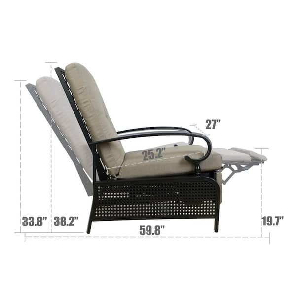 Lounger Recliner Cushion Garden Chaise Mattress Pad Elderly Patio