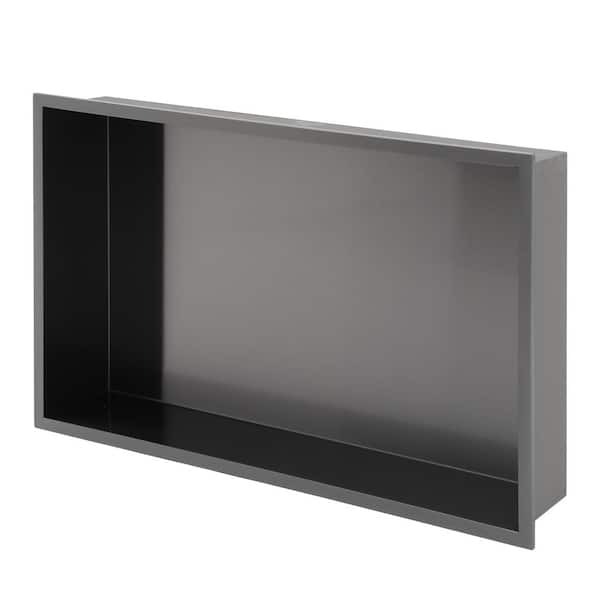 21 in. W x 13 in. H x 3.94 in. D Stainless Steel Shower Niche (Set of 1) in Gunmetal Black