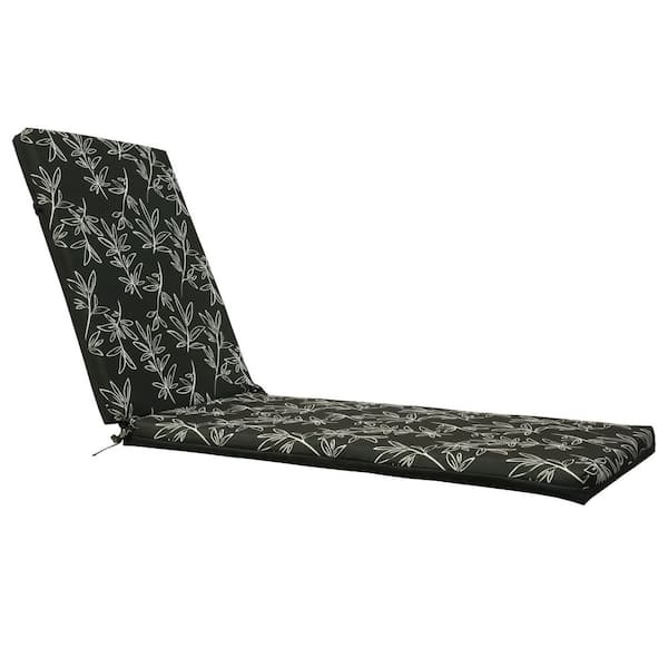 Outdoor Black and White Printed Lounger Cushion 22 x 73 - Includes 1-Lounger Cushion