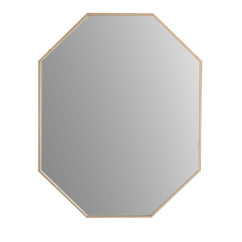 Bellaterra Home 23.5 in. W x 30.5 in. H Octagon Metal Framed Bathroom  Vanity Mirror in Brushed Gold 8834-24GD - The Home Depot