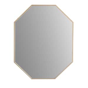 23.5 in. W x 30.5 in. H Octagon Metal Framed Bathroom Vanity Mirror in Brushed Gold