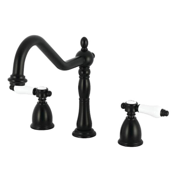 Bel-Air 2-Handle Deck Mount Standard Kitchen Faucet in Matte Black