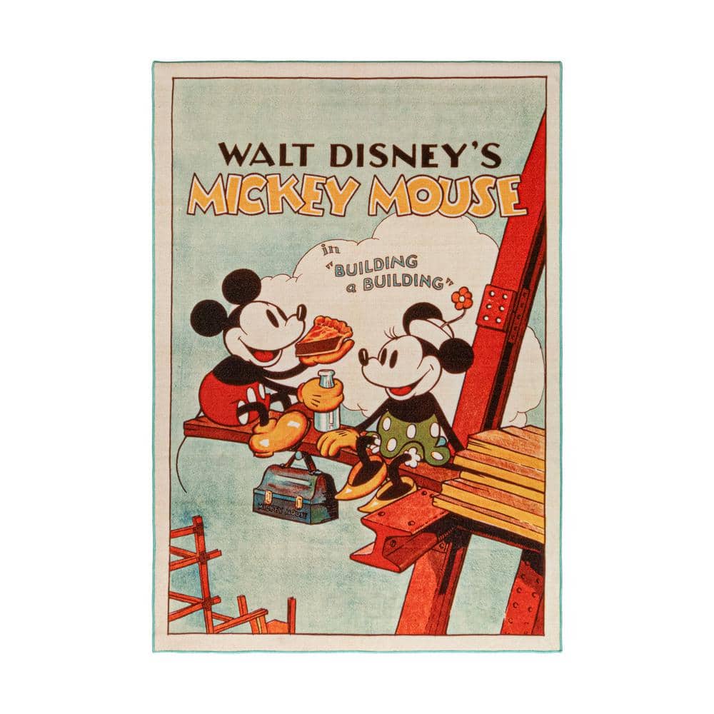 Disney Mickey Mouse Poster Multi-Colored ft. x ft. Indoor Polyester  Area Rug 47260 The Home Depot