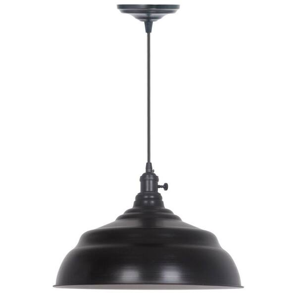 Home Decorators Collection Dane 1-Light Hardwire Brushed Bronze Pendant with Brushed Bronze Shade