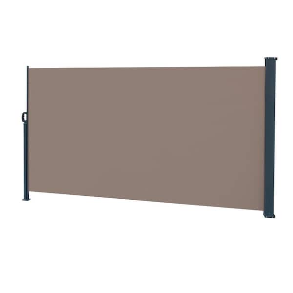 Karl home 63 in. Aluminum Privacy Screen Garden Fence in Brown