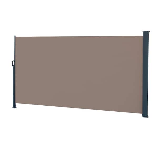 Karl home 70 in. Aluminum Privacy Screen Garden Fence in Brown