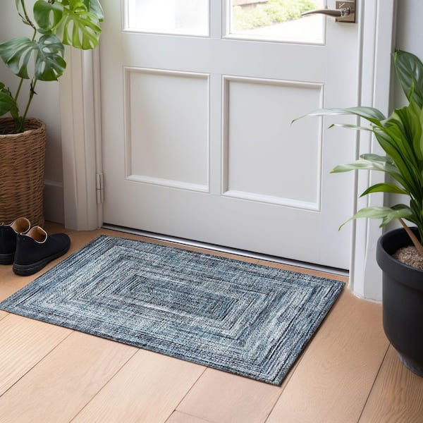 Chantille Machine Washable Indoor/Outdoor Abstract ACN1725 Blue 2 ft. x 3 ft. Accent Rug