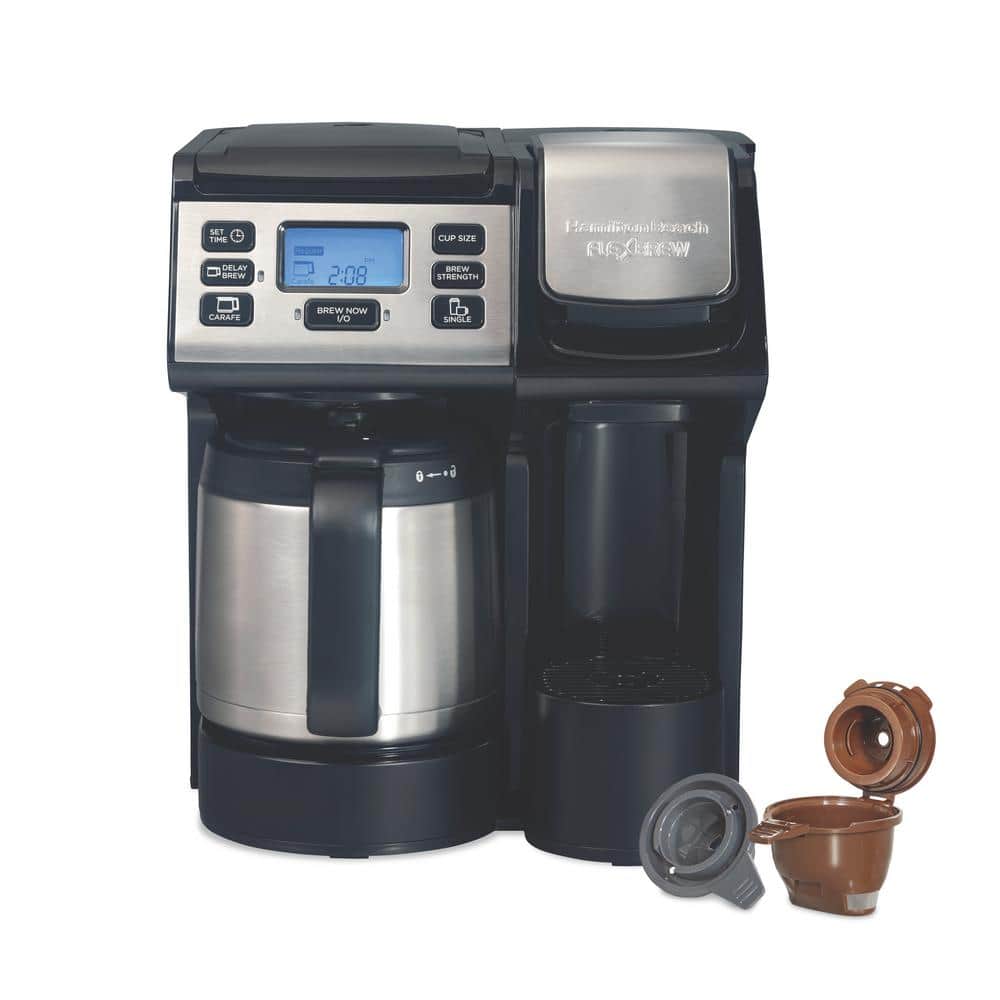 Hamilton Beach FlexBrew Trio 12-Cup Black Coffee Maker with Thermal Carafe  49920 - The Home Depot