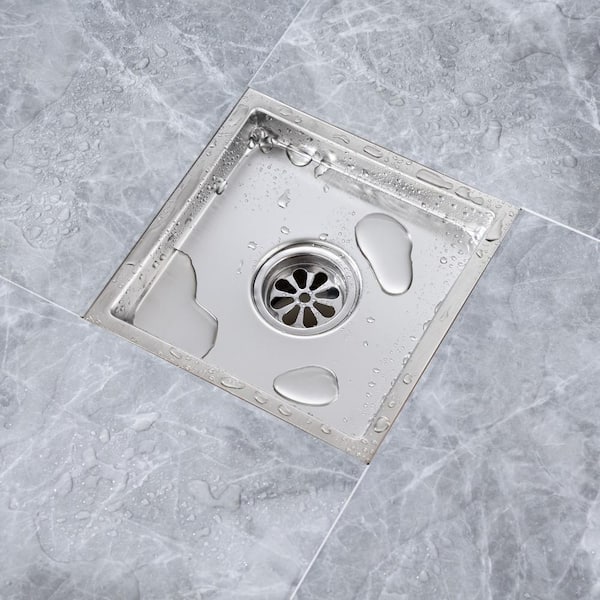 Tahanbath 6 in W x 6 in D Stainless Steel Decorative Drain Tahanbath 6 in W x 6 in D Stainless Steel Decorative Drain