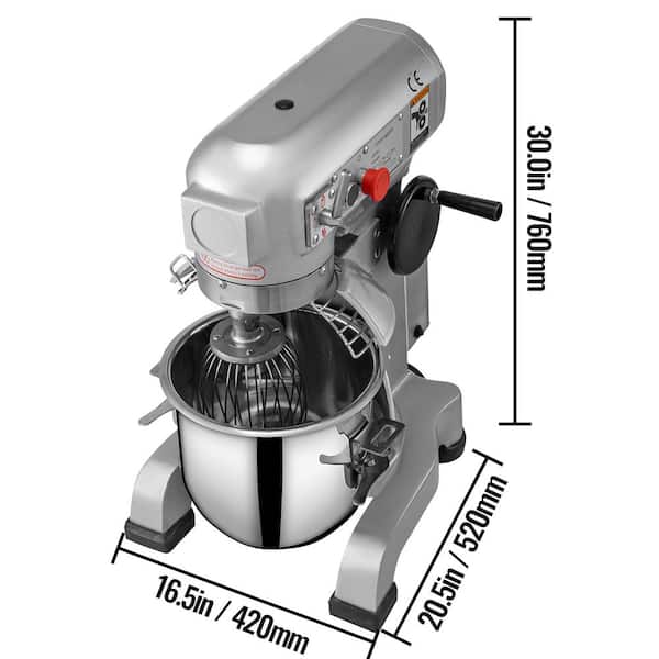 Commercial Stand Mixer 30 qt. Dough Mixer Heavy Duty Silver Electric Food  Mixer with 3-Speeds Adjustable 1100 W