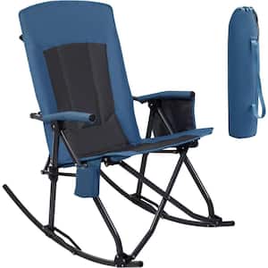 ITOPFOX Metal Freestyle Outdoor Rocking Chair in Indigo Blue ...