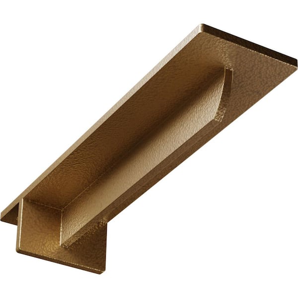 Ekena Millwork 3 in. x 2 in. x 12 in. Steel Hammered Gold Heaton Bracket