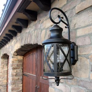 Taysom 3-Light Oil-Rubbed Bronze Outdoor Wall Lantern Sconce