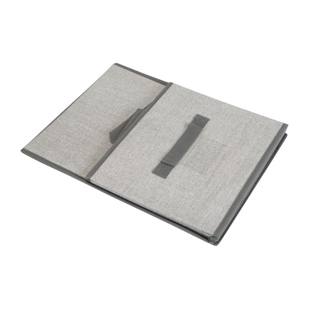 Large Gray Foldable Polypropylene Storage Bin with Lid