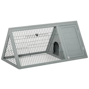 45.75 in. W x 24.5 in. D x 20.75 in. H Wooden A-Frame Outdoor Rabbit Cage Small Animal Hutch with Outside Run