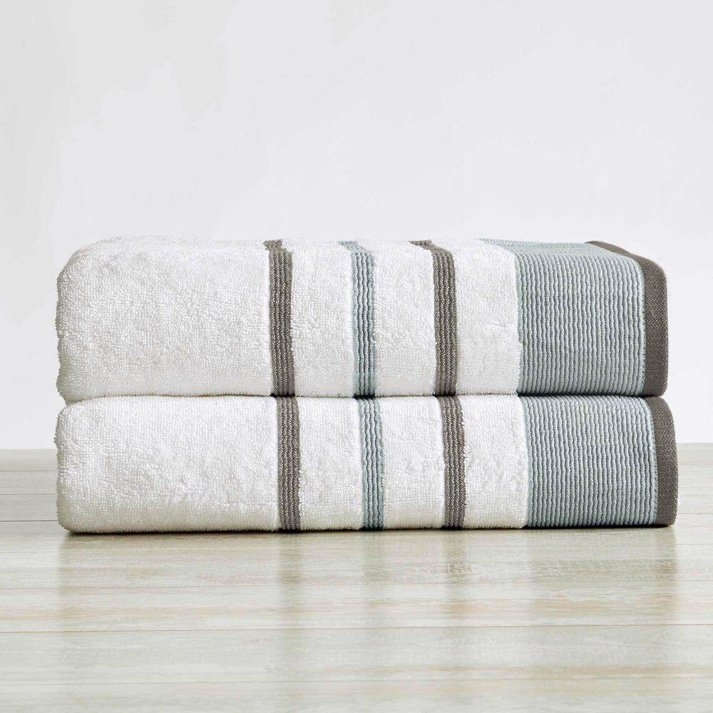 Eucalyptus/Grey Premium Cotton 2-Pack Decorative Bath Sheet Set price history on PriceWatchPro