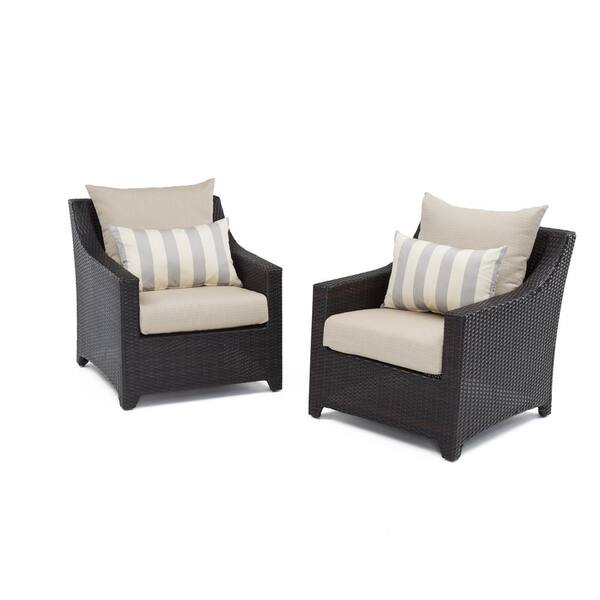 RST Brands Deco Patio Club Chair with Slate Grey Cushions (2-Pack)