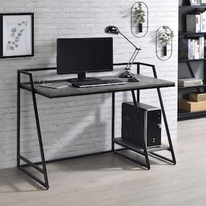 Hegwind 48.75 in. Rectangle Matte Black Coating and Light Gray Writing Desk