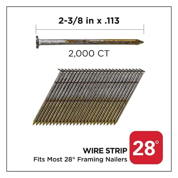 PRO-FIT 2-3/8 in. x 0.113 28° Bright Finish Smooth Shank Wire