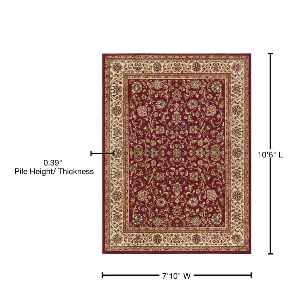 Sensation Border Red 9 ft. x 12 ft. Indoor Area Rug - thumbnail 7