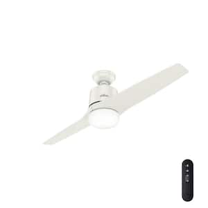 Leiva 54 in. LED Indoor Fresh White Ceiling Fan with Integrated Light Kit and Handheld Remote Control