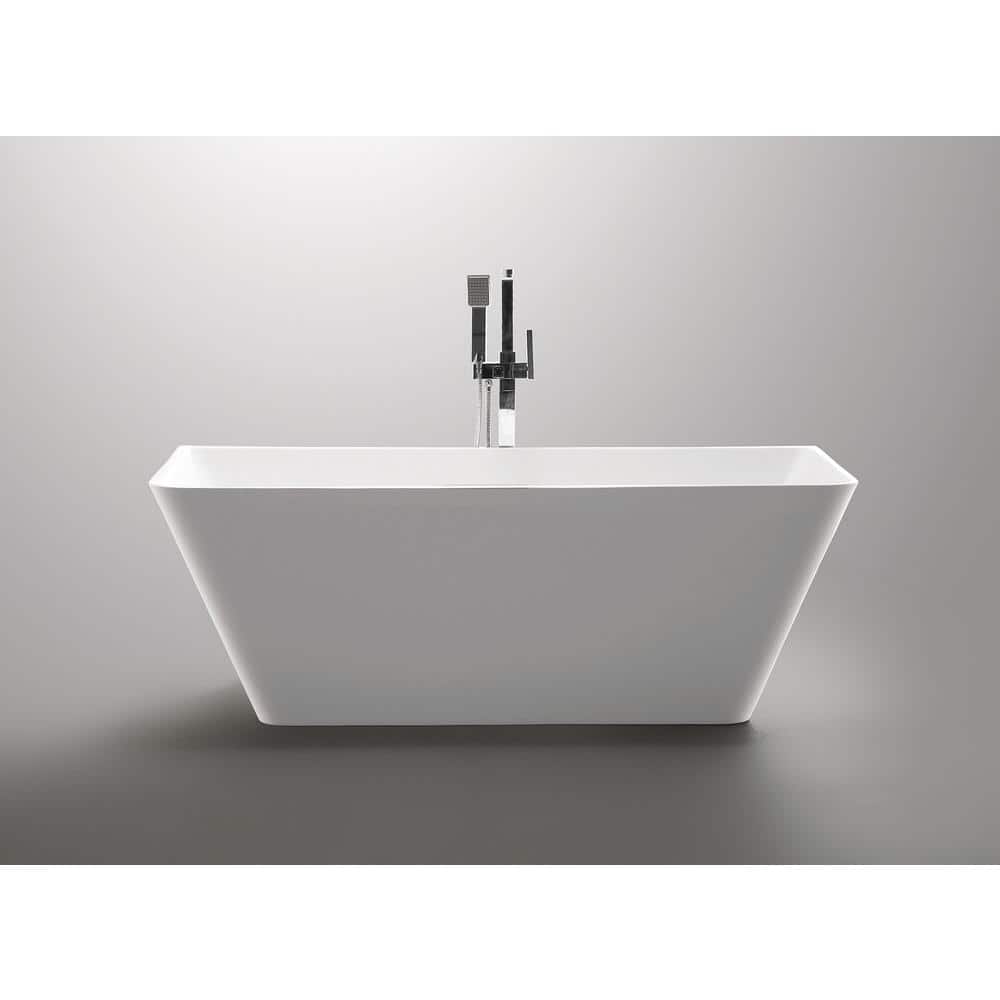67'' White Acrylic Freestanding Soaking Bathtub