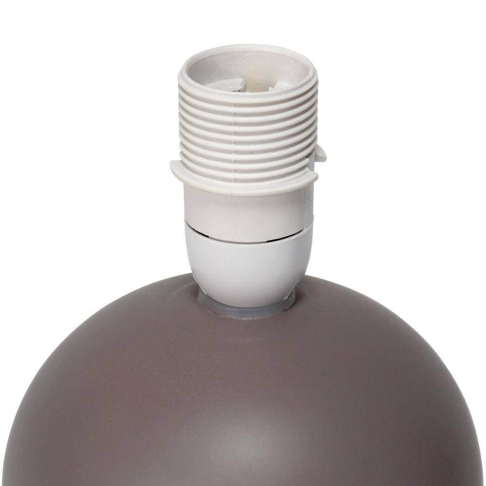 Gray Petite Ceramic Orb Base Table Lamp with Fabric Shade