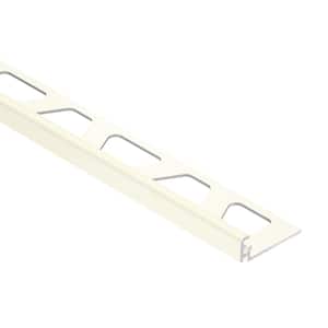 Jolly White Color-Coated Aluminum 0.375 in. x 98.5 in. Metal L-Angle Tile Edge Trim