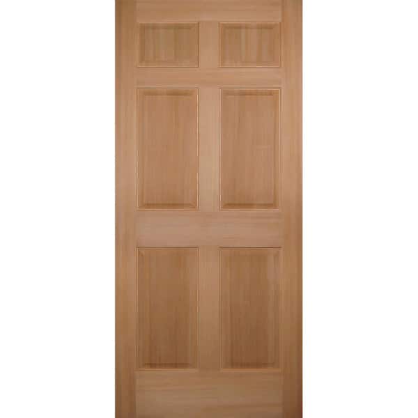 Builders Choice 36 in. x 80 in. 6-Panel Left-Hand Hemlock Single Prehung Interior Door
