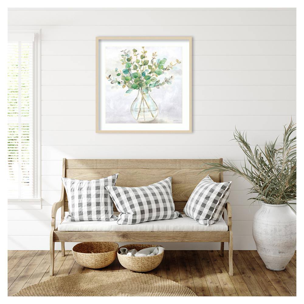 Eucalyptus Vase II 33" x 33" Natural Wood Framed Wall Art