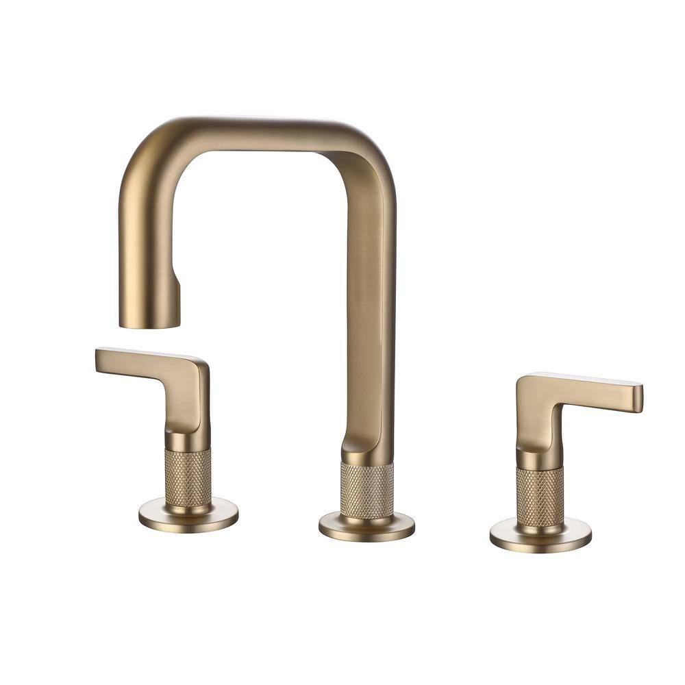 FLG 8 in. Widespread Double Handle Bathroom Faucet Brass Modern 3Holes Bathroom Sink Vanity