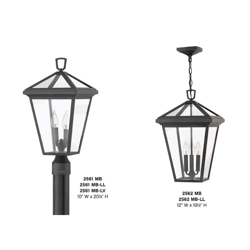 Museum Black 3-Light Outdoor Hanging Lantern with Clear Glass