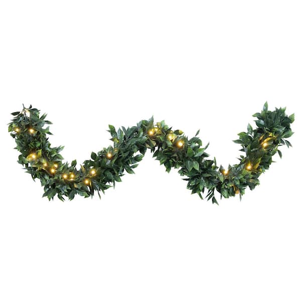 CREATIVE SURFACES Sakura 6.56 ft. Artificial Garland with Lights (2-Pack)