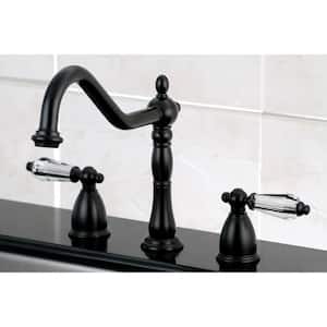 Victorian Crystal 2-Handle Standard Kitchen Faucet in Oil Rubbed Bronze