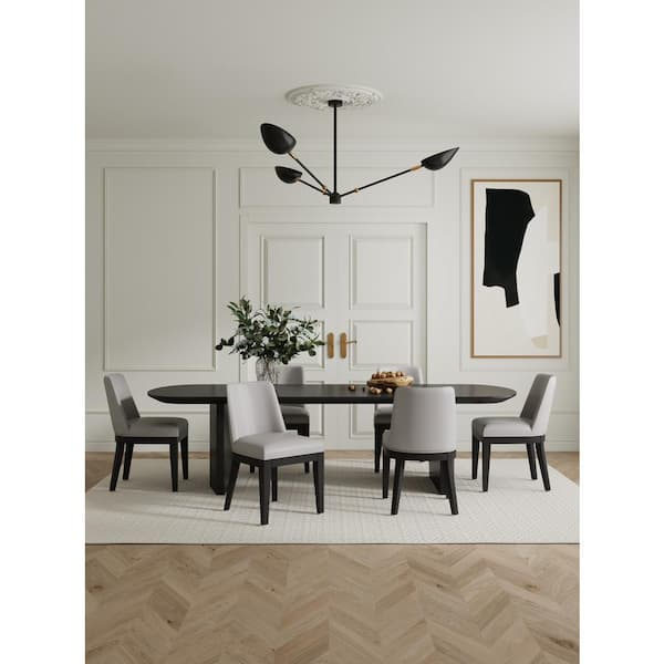 Gansevoort Modern Light Grey Faux Leather Upholstered Dining Chair (Set of 2)