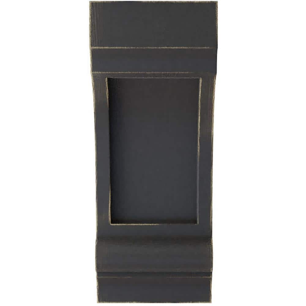 Black Distressed Solid Wood Vintage Decor Corbel 3.25" x 4" x 8"
