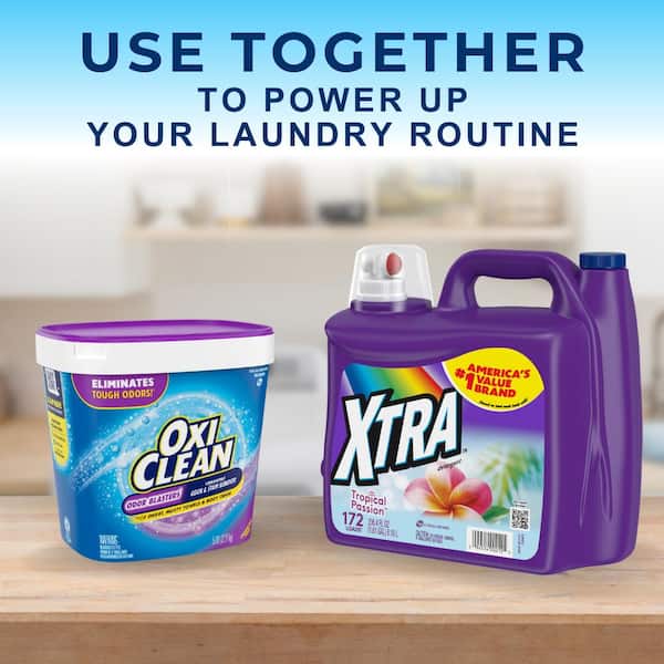Tropical Passion 206.4oz Liquid Laundry Detergent +OxiClean Odor Blasters Odor Stain Remover Powder 5lbs Laundry Bundle